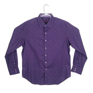 Robert Graham Purple Dress Shirt Paisley Print XL